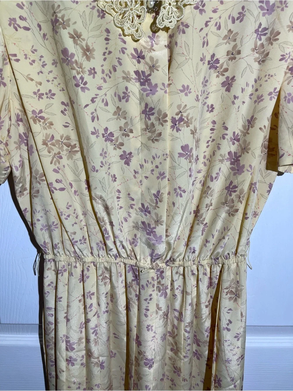 Leslie Fay Vintage Cottagecore Floral Pleated Dress with Matching belt EVC Sz 12 - Picture 5 of 7